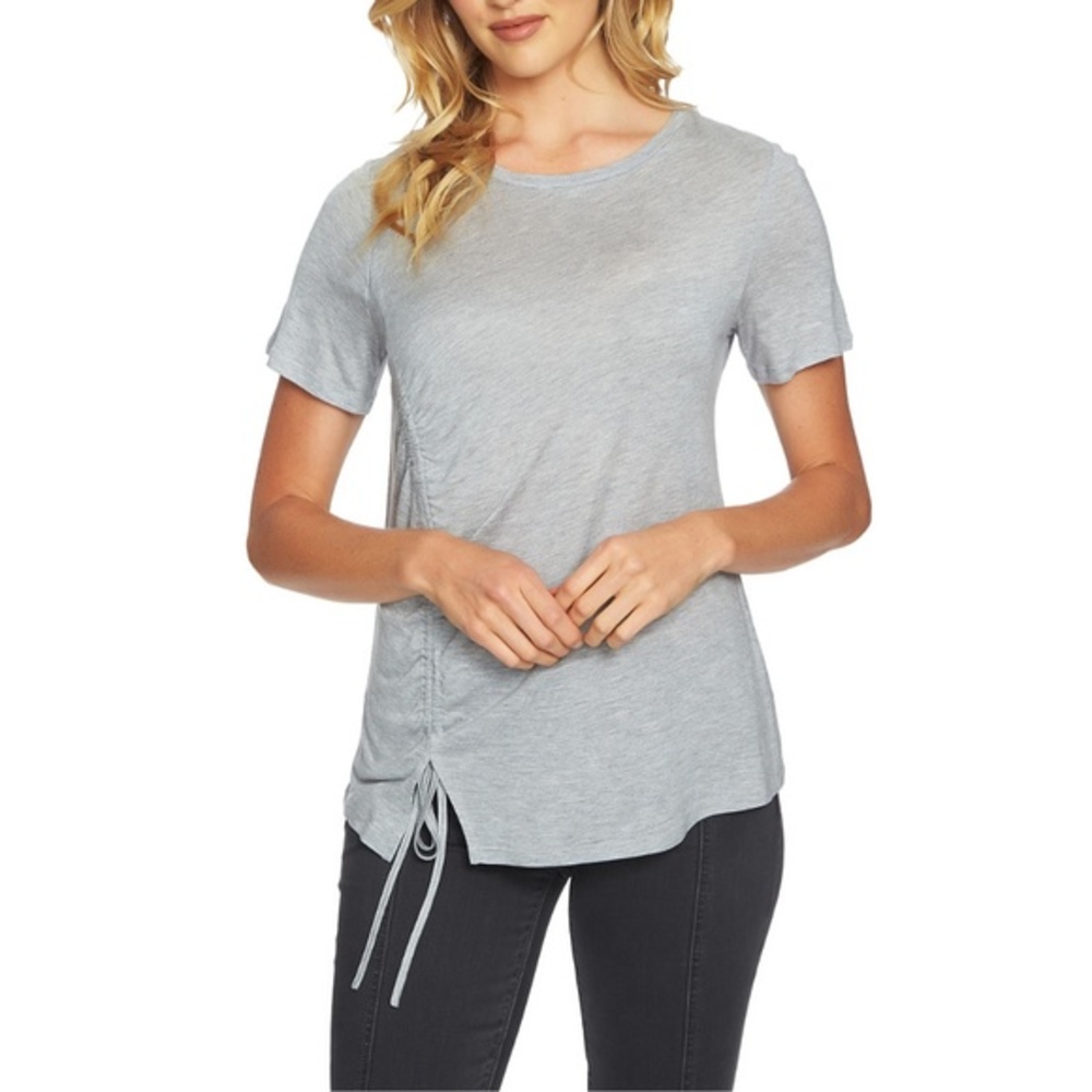 NWT Nordstrom 1.STATE Gray Cinch Hem Tee Shirt Top